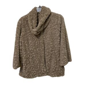 Taupe Faux Fur Swing Coat Jacket Womens Size M/L New